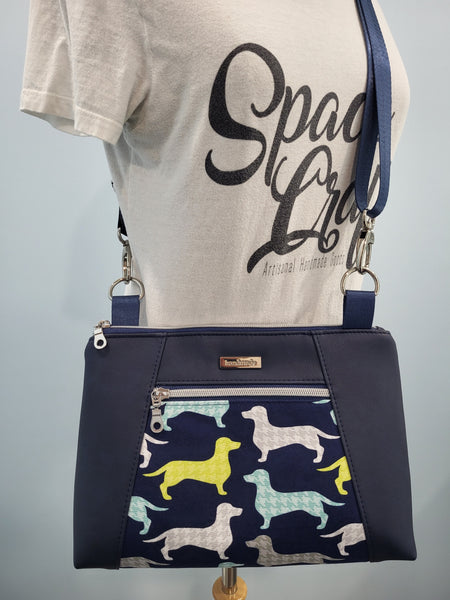 Sunshine Crossbody - Navy Dachshunds