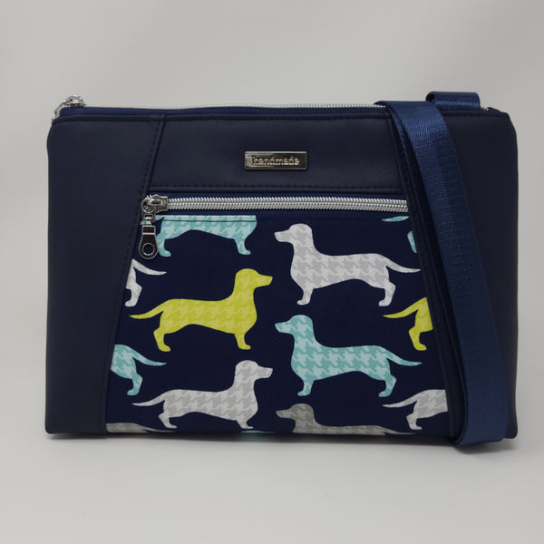 Sunshine Crossbody - Navy Dachshunds