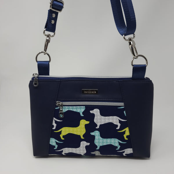 Sunshine Crossbody - Navy Dachshunds