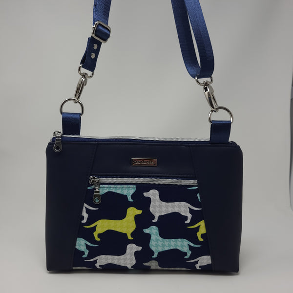 Sunshine Crossbody - Navy Dachshunds