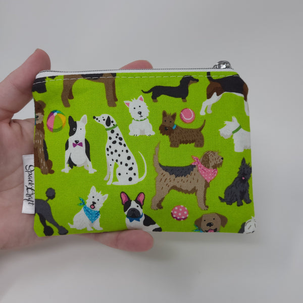 Change Purse - Lime Green Dogs
