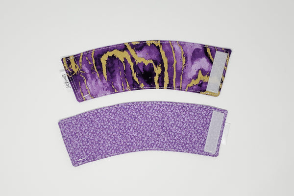 Reusable cup cozy - Purple Reef - front and back