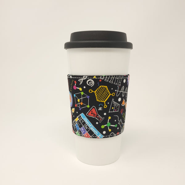 Reusable Cup Cozy - Bright Science Doodles