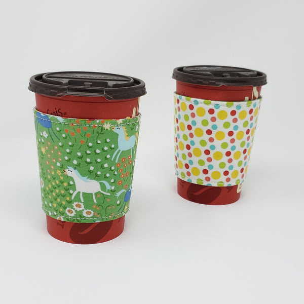 Reusable cup cozy - 50 Shades of Hay - Pictured on a  medium Tim Horton's cup