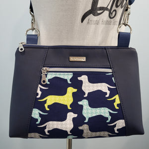 Sunshine Crossbody - Navy Dachshunds