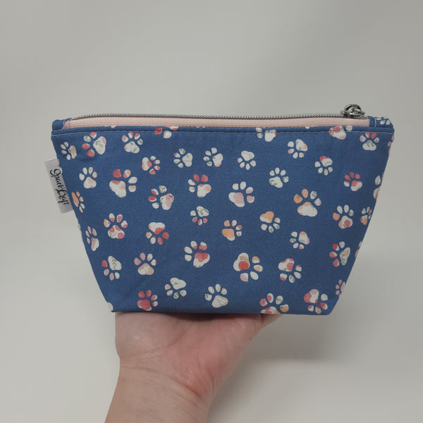 Wedge Bag - Small - Paw Pints (Blue Floral)