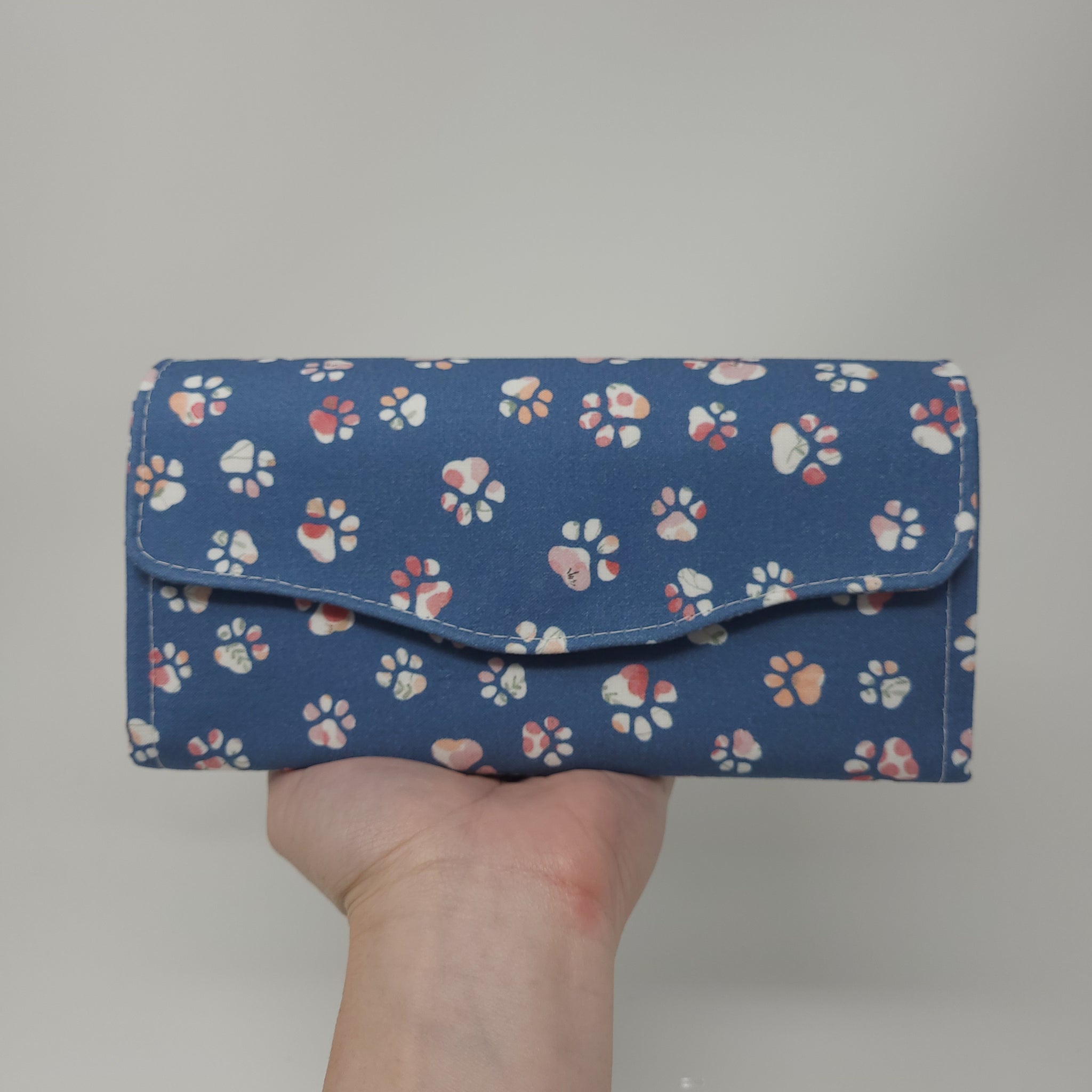Necessary Clutch Wallet - Paw Please - Blue Floral Paw Prints