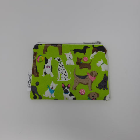 Change Purse - Lime Green Dogs