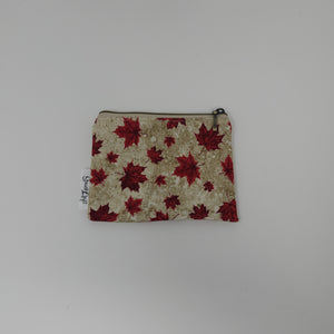 Change Purse - Beige Maple Leaves