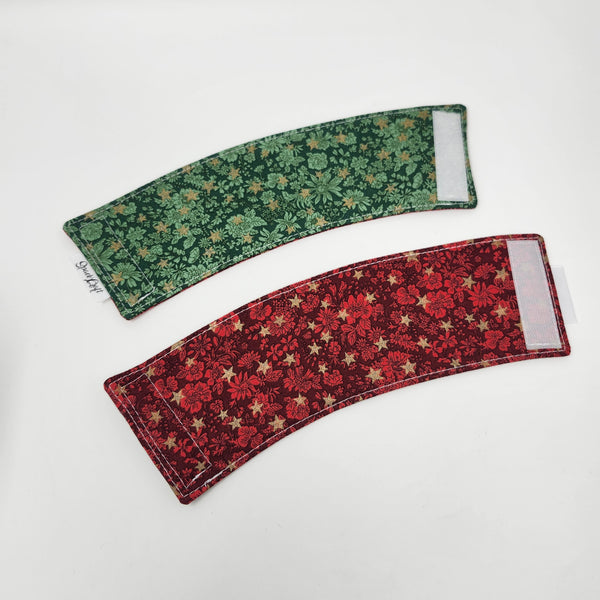 Reusable Cup Cozy - Liberty Christmas Red and Green