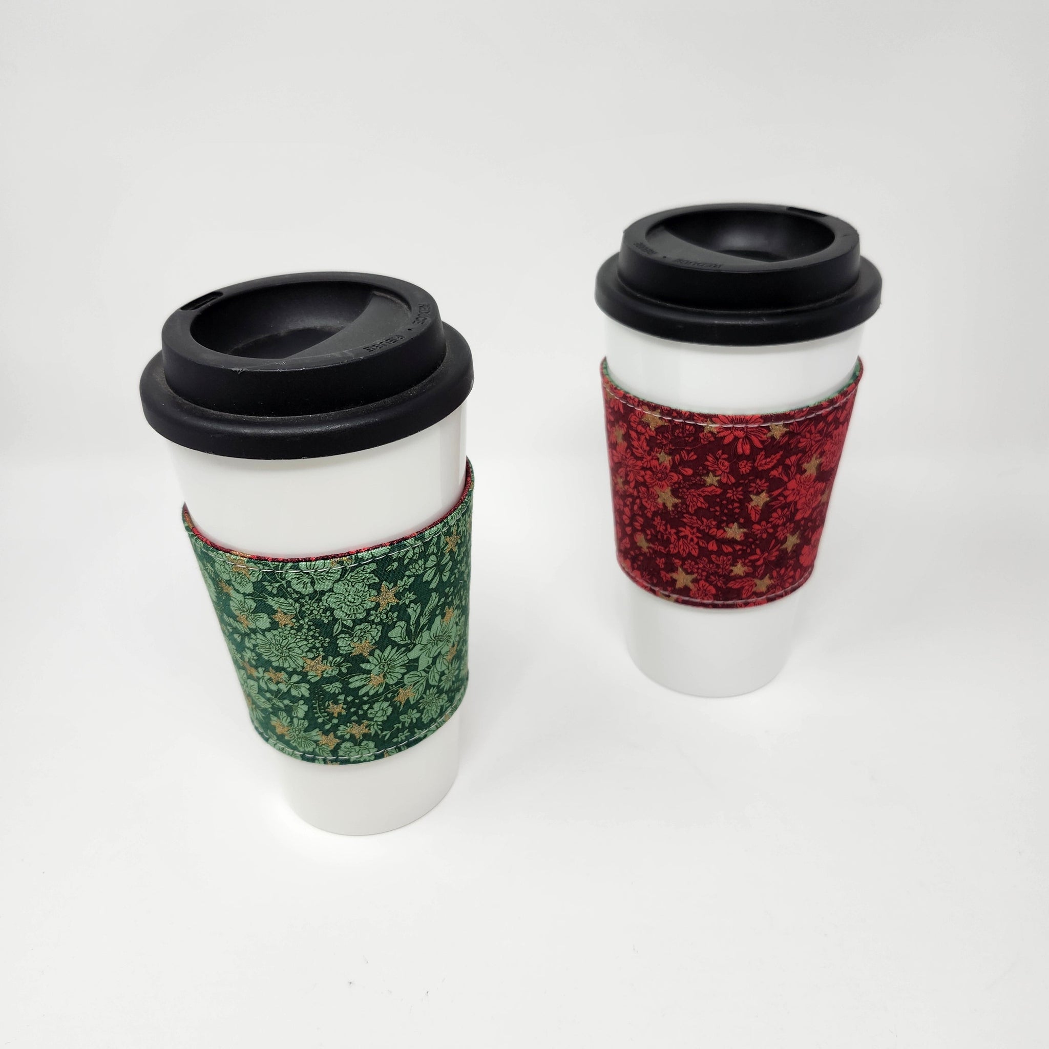 Reusable Cup Cozy - Liberty Christmas Red and Green