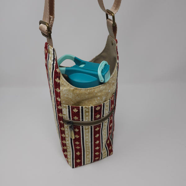 H2O2Go Crossbody Water Bottle Bag - Canada Stripe