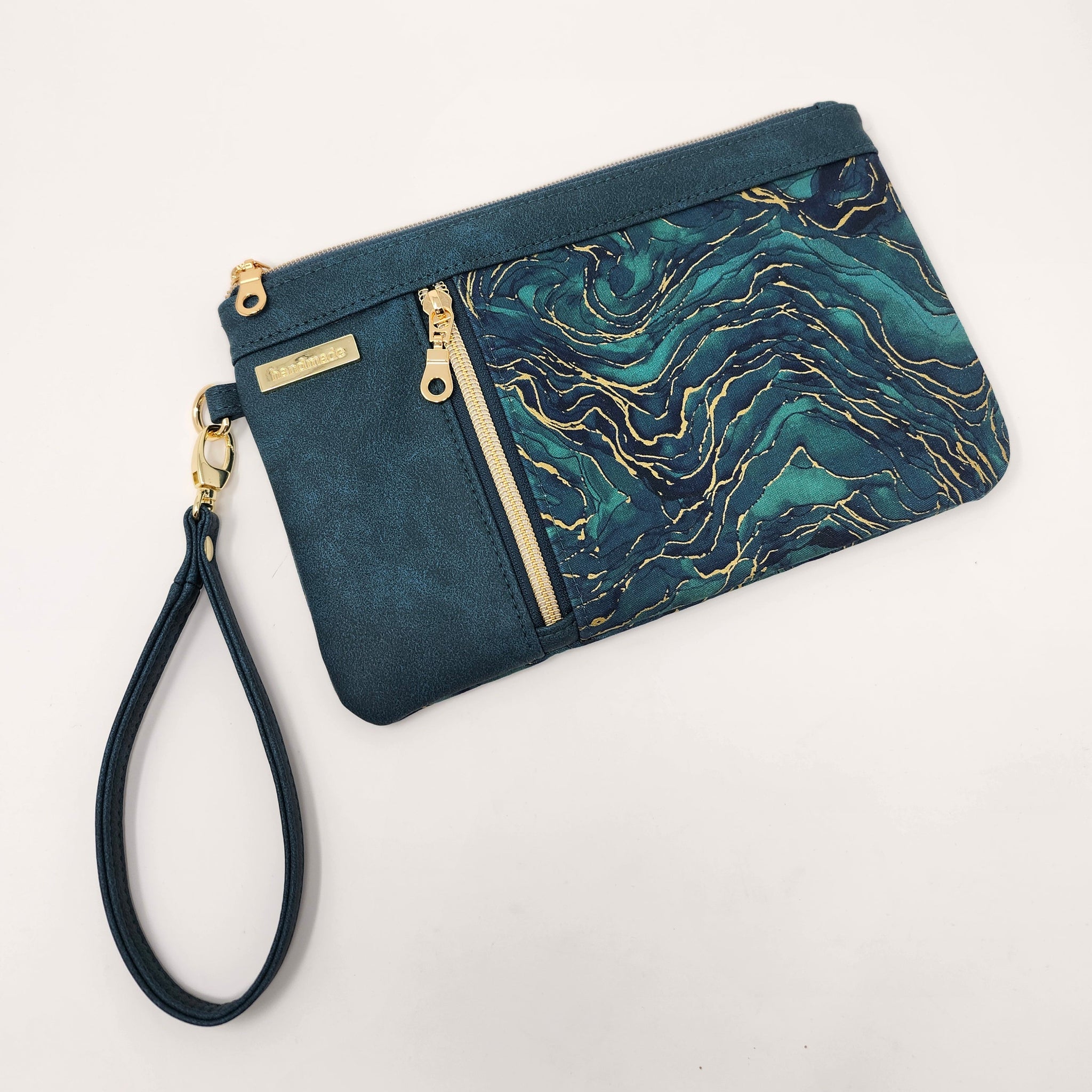 Zippy Clutch - Teal Midas Touch
