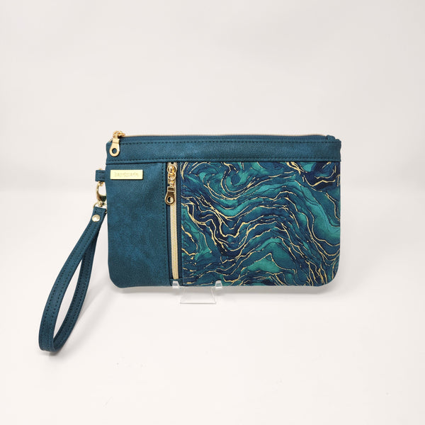 Zippy Clutch - Teal Midas Touch