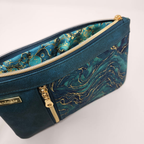 Zippy Clutch - Teal Midas Touch