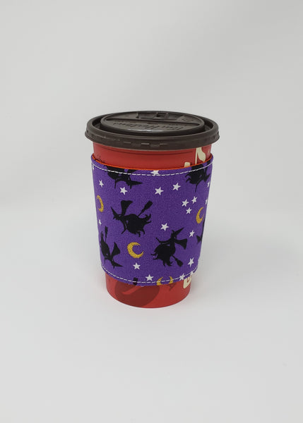 Reusable cup cozy - Witches - Pictured on a  medium Tim Horton's cup