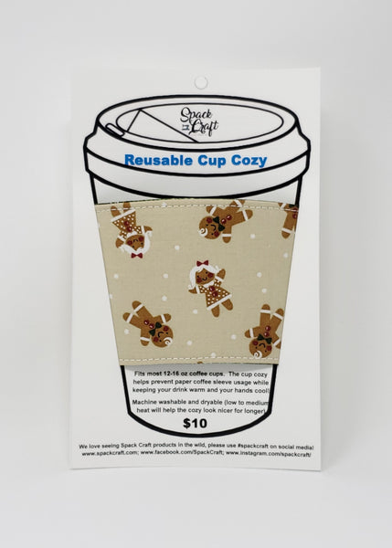 Reusable cup cozy - Gingerbread Cookies - in packaging