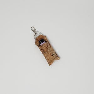 Keychain Chapstick Holder:  Cork
