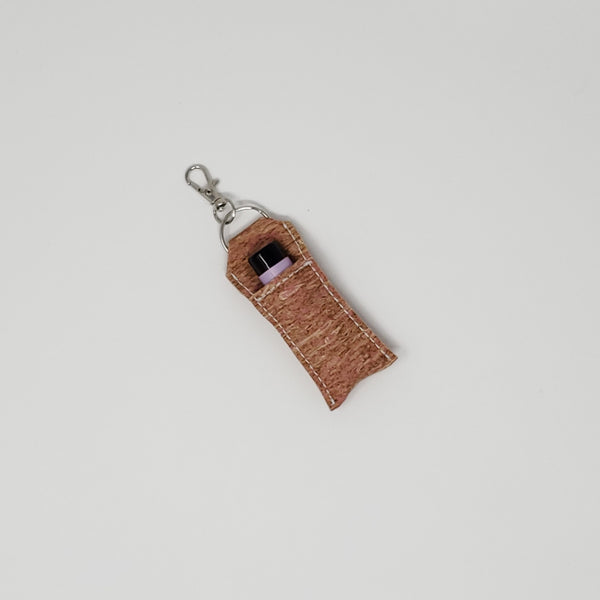 Keychain Chapstick Holder:  Cork