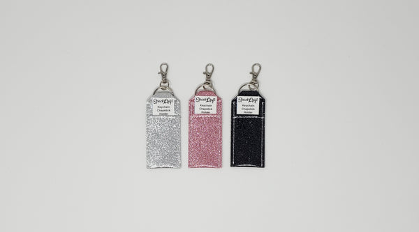 Keychain Chapstick Holder:  Glitter Vinyl