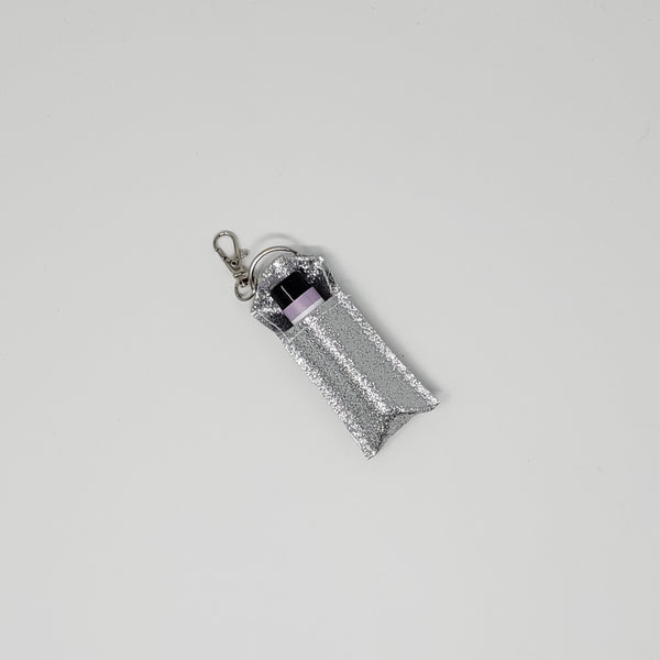 Keychain Chapstick Holder:  Glitter Vinyl