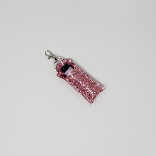 Keychain Chapstick Holder:  Glitter Vinyl