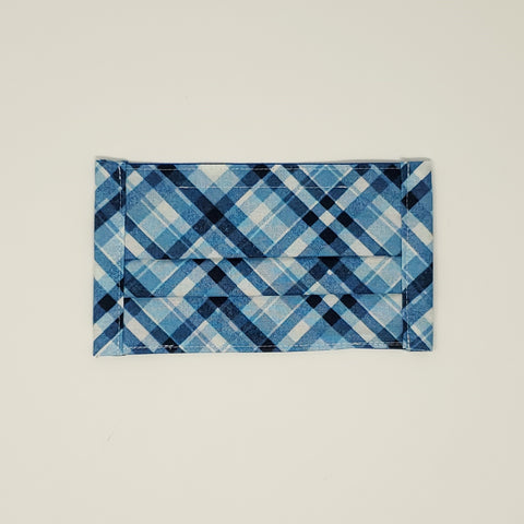 Cotton Mask - Blue Argyle (Kids)