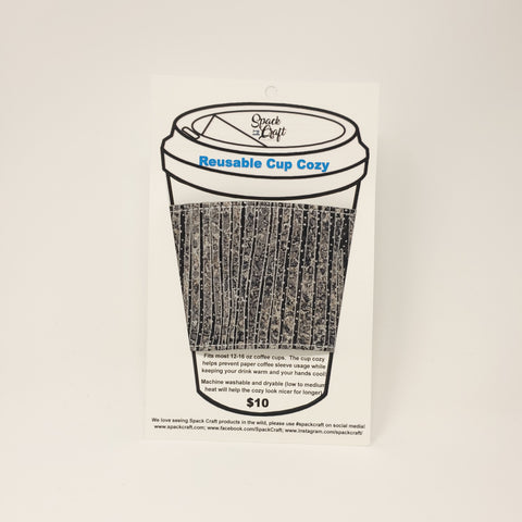 Reusable Cup Cozy - Black Shimmer (metallic)