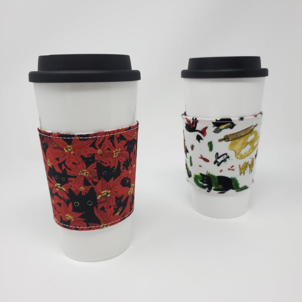 Reusable Cup Cozy - Meowy and Bright