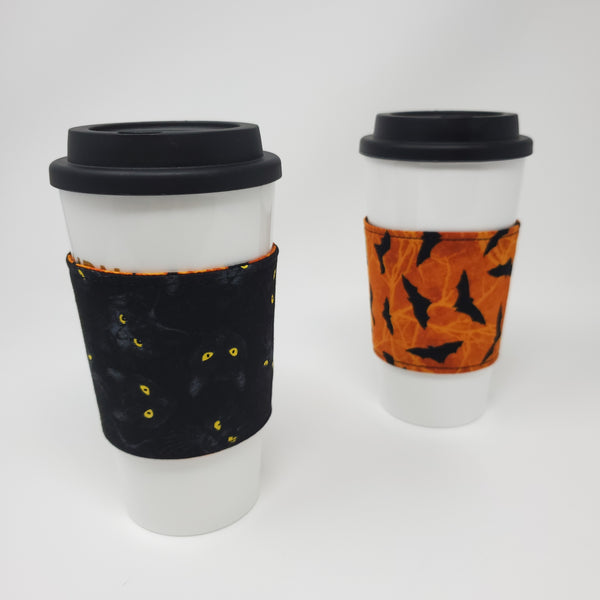 Reusable Cup Cozy - Black Cat Capers