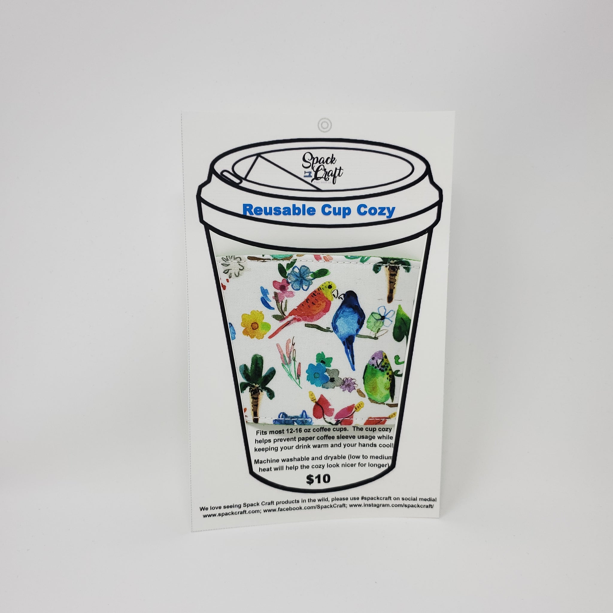 Reusable Cup Cozy - Parrots