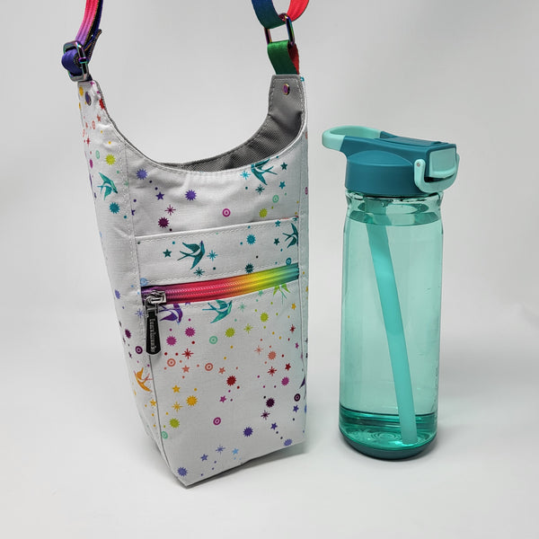 H2O2Go Crossbody Water Bottle Bag - Fairy Dust (Grey)