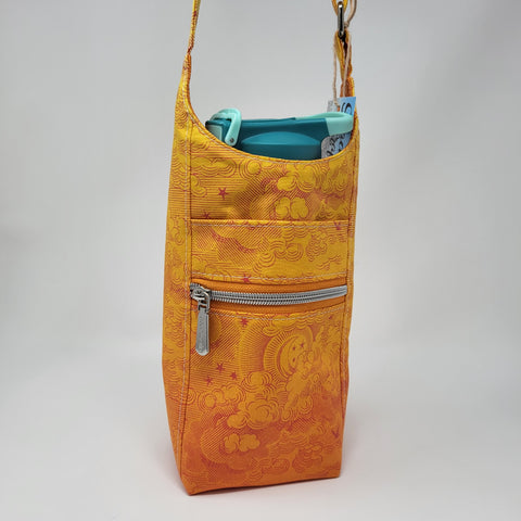 H2O2Go Crossbody Water Bottle Bag - Orange Fluffy Clouds