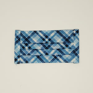 Cotton Mask - Blue Argyle (Adult)