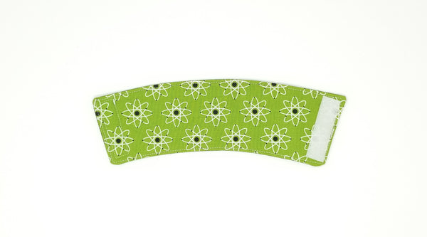 Reusable cup cozy front - Atomic Green