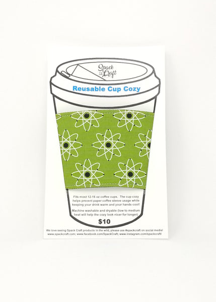 Reusable cup cozy in packaging - Atomic Green