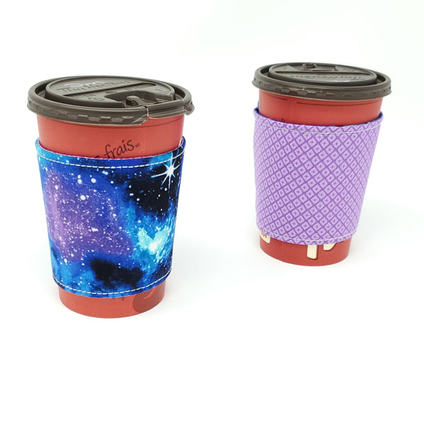 Reusable cup cozy -Galaxy - Pictured on a medium Tim Horton's cup
