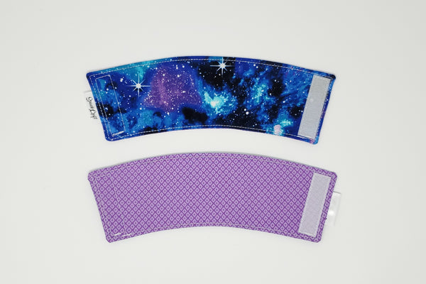 Reusable cup cozy - Galaxy - front and back