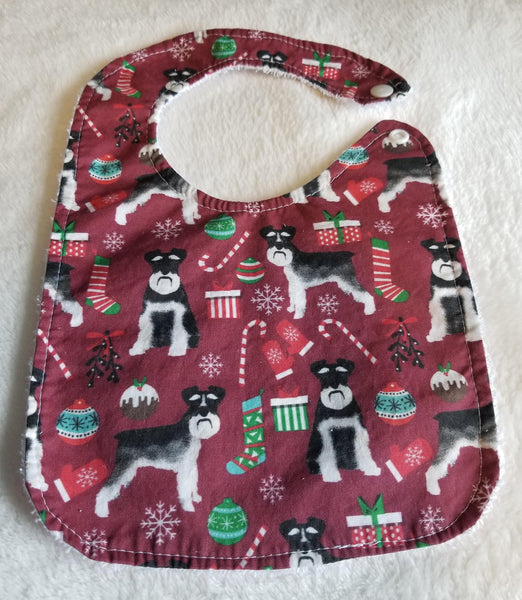 Baby Bib - Christmas Schnauzers