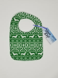 Baby Bib - Fair Isle Style (Ugly Christmas Sweater) Dachshund Baby Bib